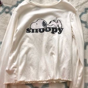 Long sleeve white tank top “snoopy”